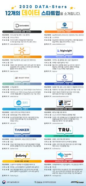 한국데이터산업진흥원, 2020 DATA-Stars 12개사 선정