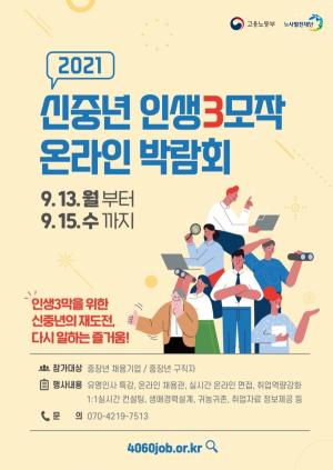 2021년 '신중년 인생3모작 온라인 박람회' 개최...13일부터 15일까지