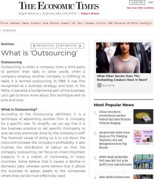 [AI로 알아 보는 아웃소싱 뉴스] The Economic Times가 말하는 [What is 'Outsourcing']